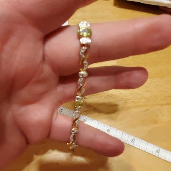 Vermeil diamond & Peridot bracelet - Picture 3 of 4
